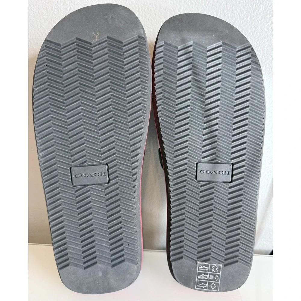 Coach Eva Sports Slide Sandals Black w/ Red White & Blue | Men's (Size 9D) | New